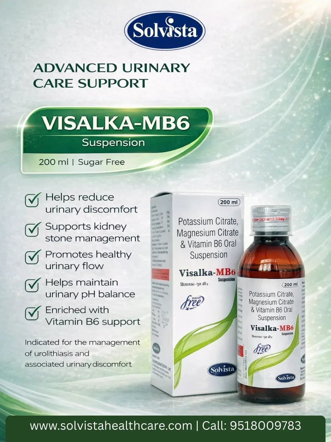 VISALKA-MB6 - Potassium Citrate, Magnesium Citrate & Vitamin B6 Oral Suspension