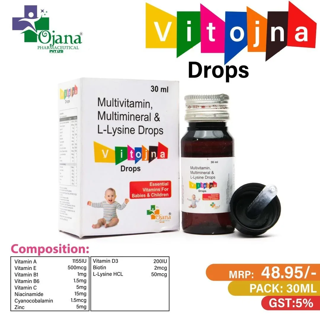 Vitojna Drops - Multivitamin + Multiminerals Drops with Mono Carton & Droper