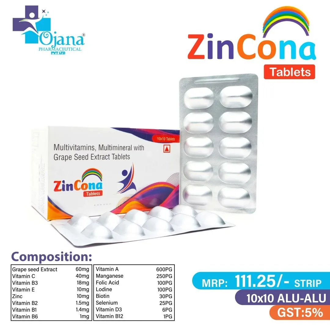 Zincona - Vitamins, Minerals & Natural Extracts (Formula Same as Zincovit Tablets)